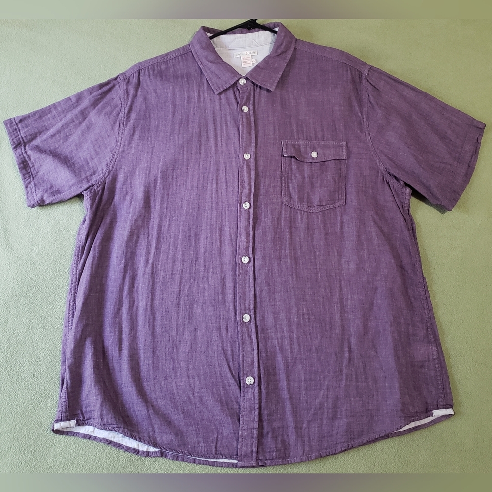 Carbon2Cobalt Purple Button Short Sleeve Shirt